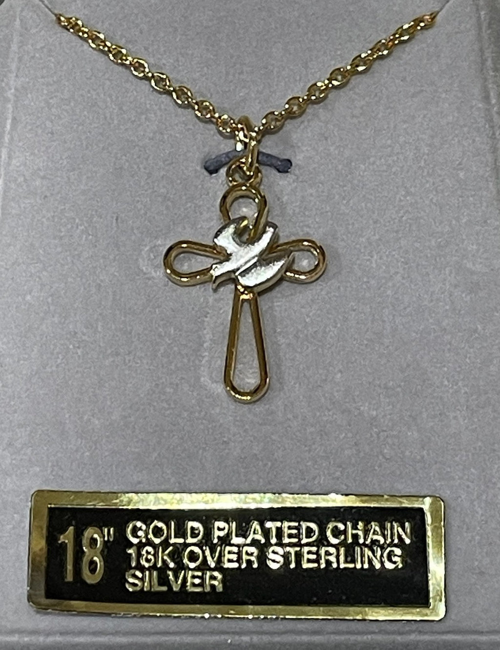 GF CROSS SS DOVE 18" CHAIN