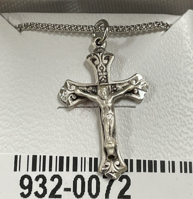 SS CRUCIFIX FANCY 18" CH/BOX
