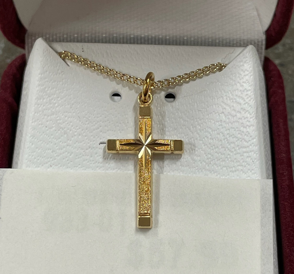 G/SS ENGRAVED CROSS 16-18"CH