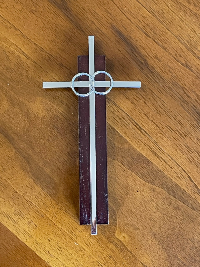 WOOD BACK SILVER WEDDING RINGS