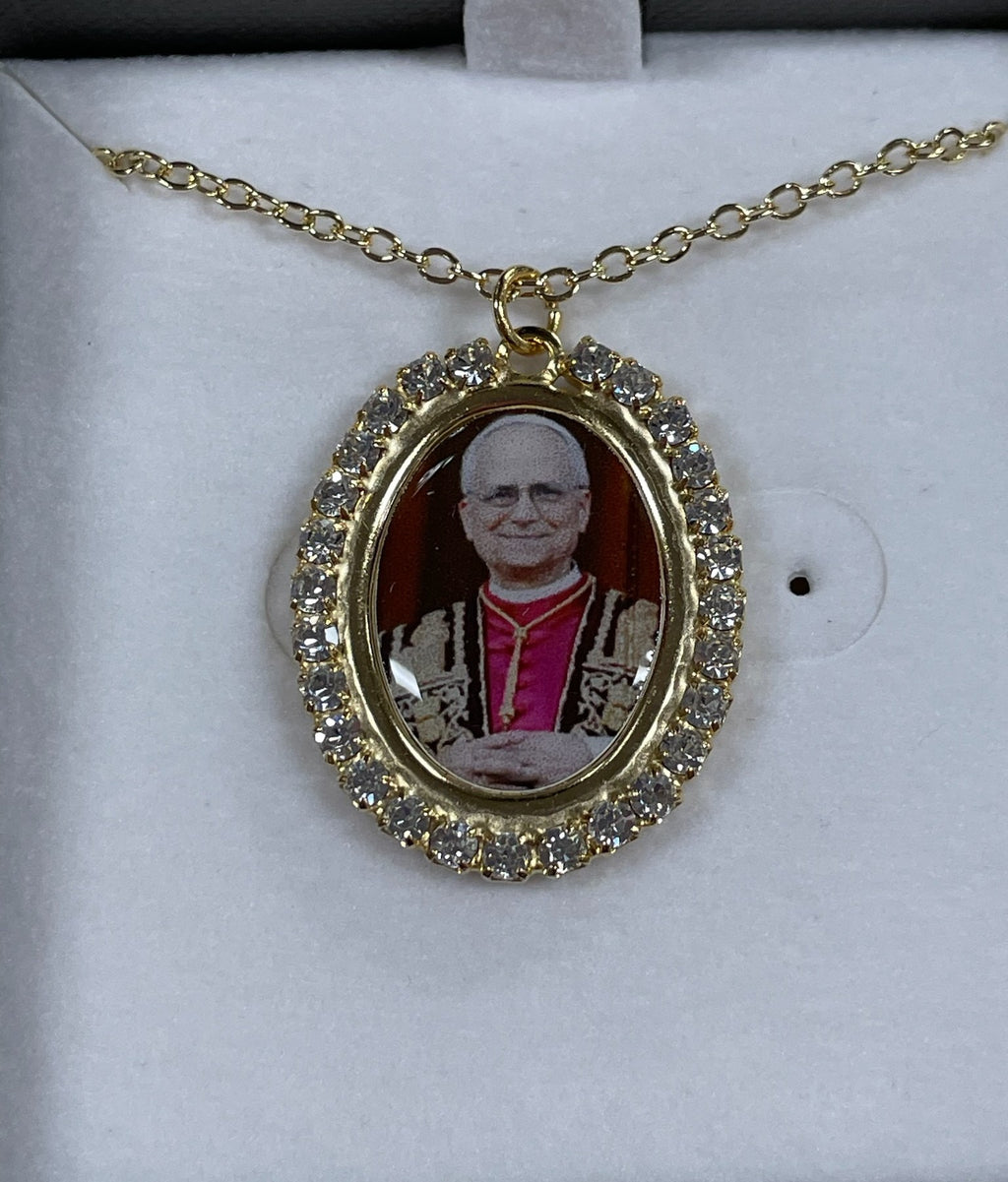 POPE LEO XIV CRYSTAL NECKLACE