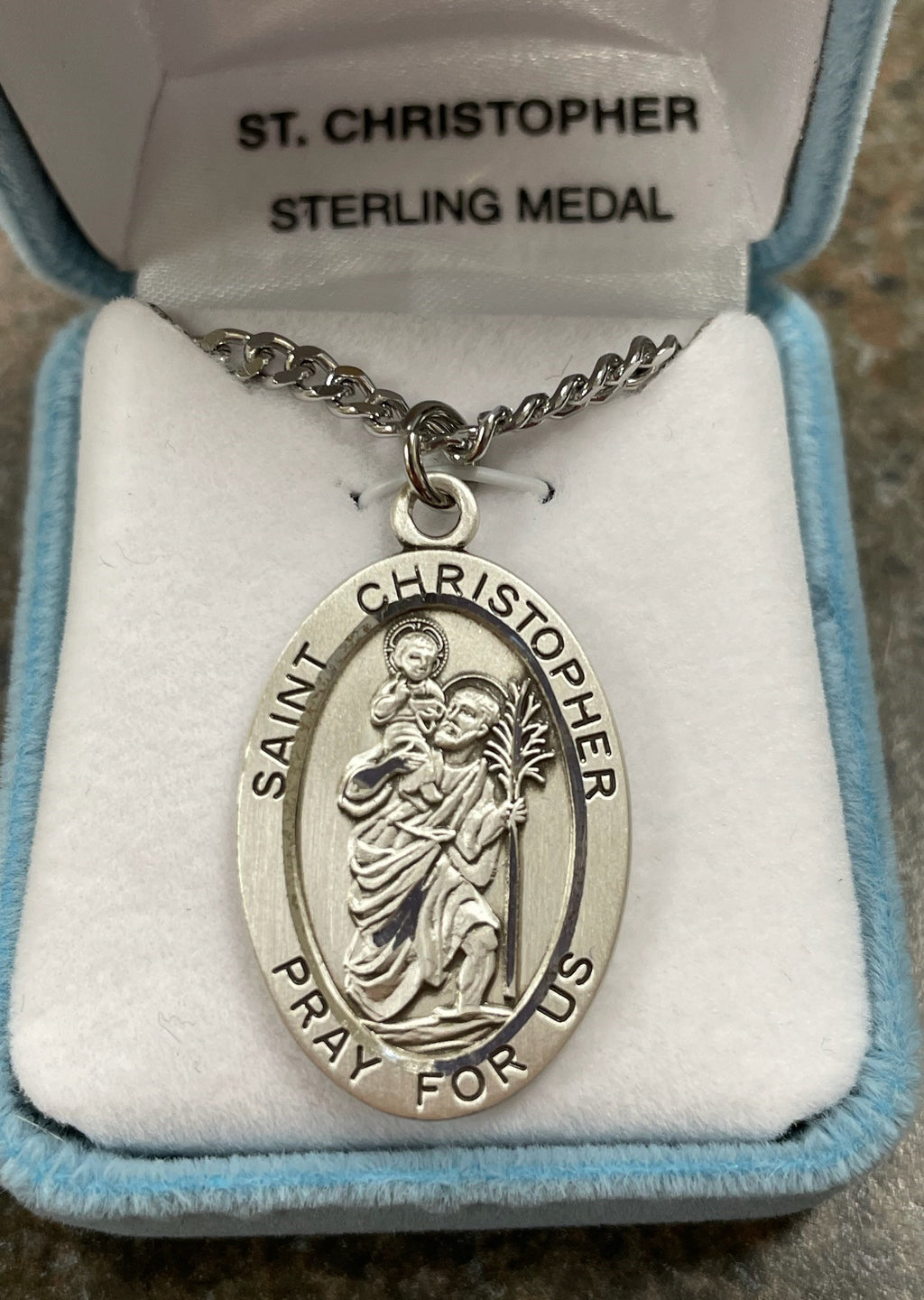 SS ST CHRIS OVAL 24" CHAIN