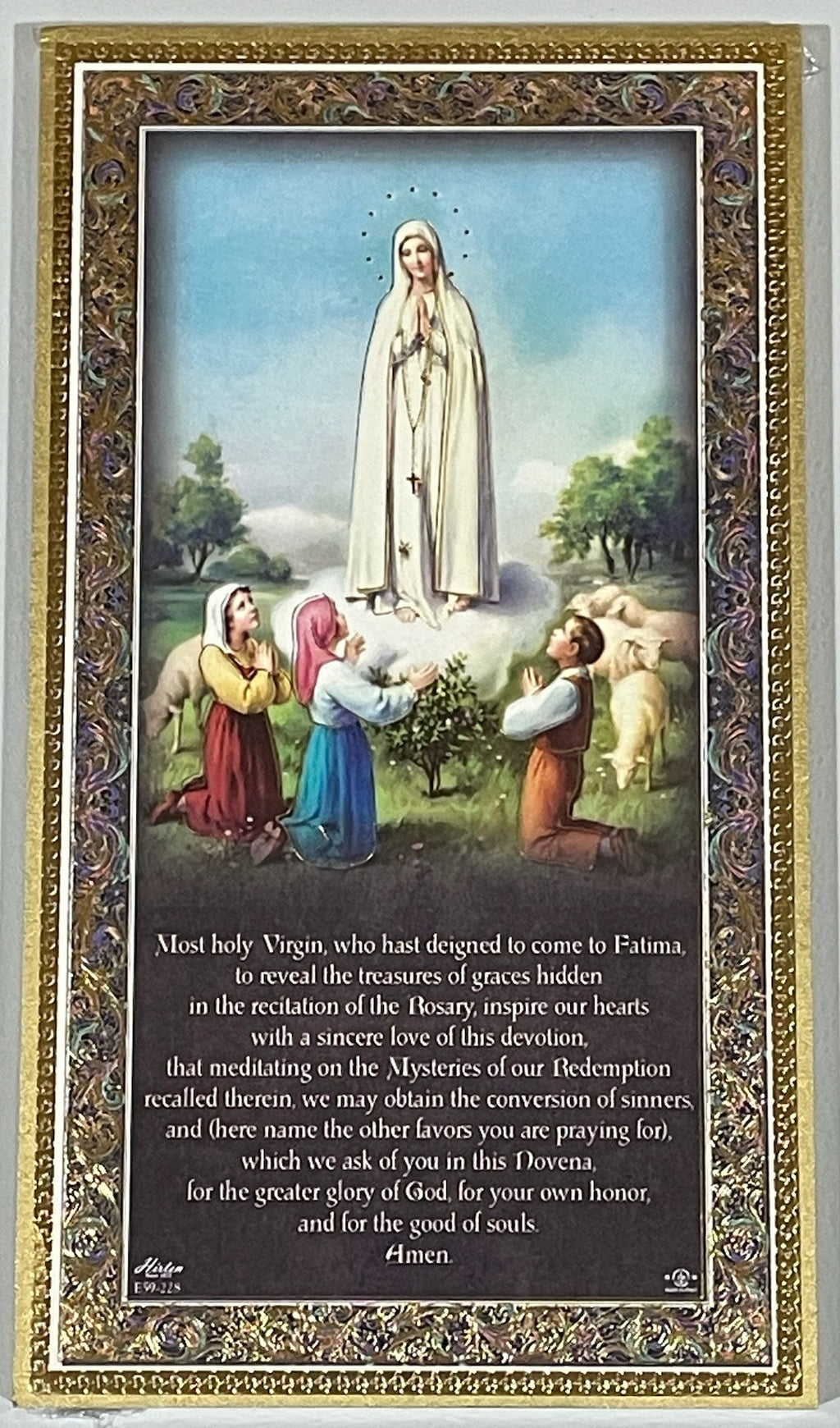 OUR LADY OF FATIMA PLAQUE