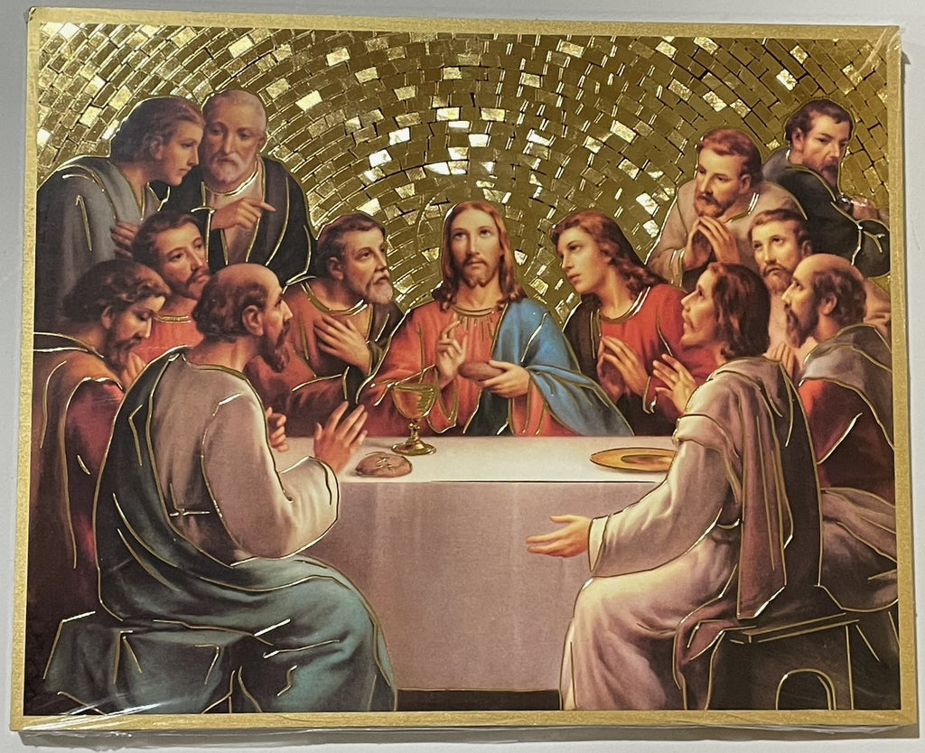 8X10 GOLD MOSAIC LAST SUPPER