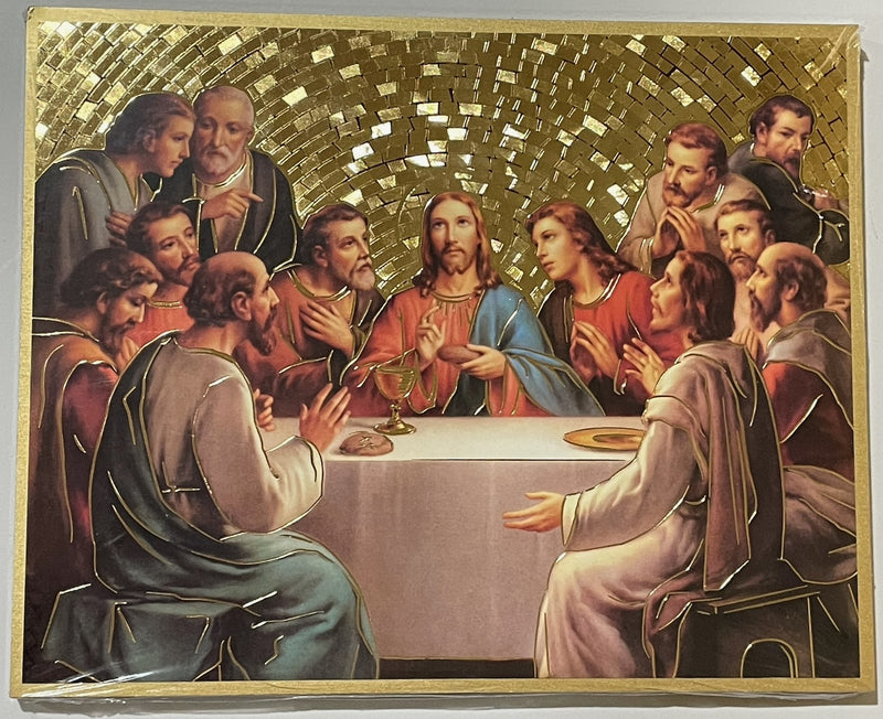 8X10 GOLD MOSAIC LAST SUPPER
