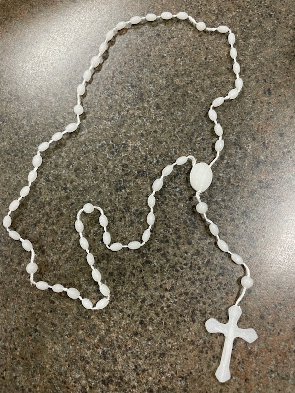 WHITE CORD ROSARY