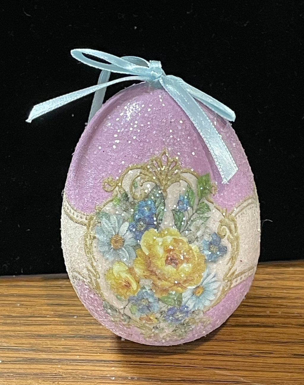 GLITTER EGG ORNAMENT PINK