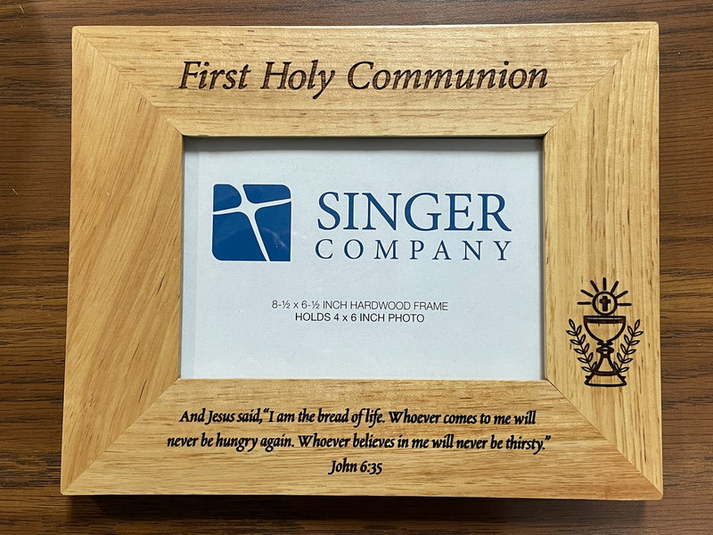 ENGRAVED WOOD COMMMUNION FRAME