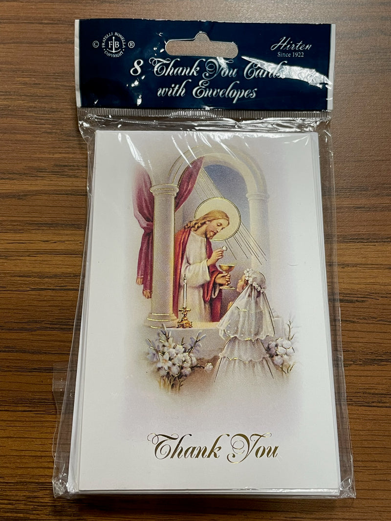 GIRL COMMUNION THANK YOU CARDS