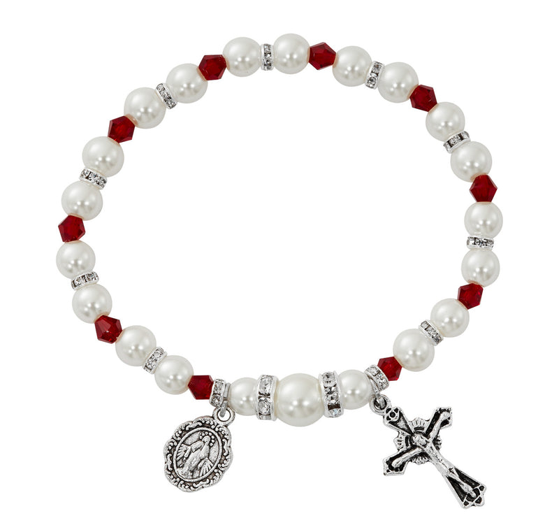 JANUARY GARNET PEARL BRACELET