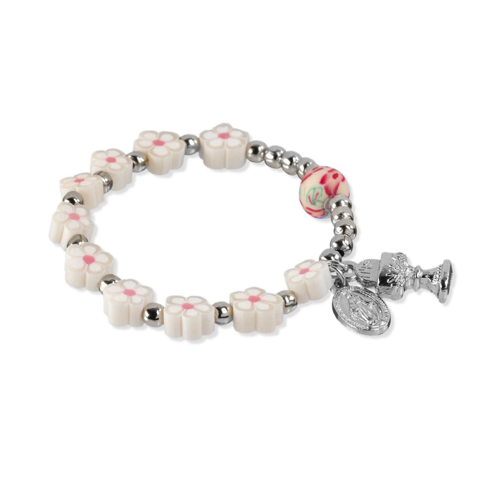 FLORAL SHAPE WHITE BRACELET