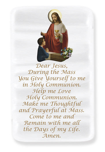 COMMUNION BOY PEARLIZED PLAQUE