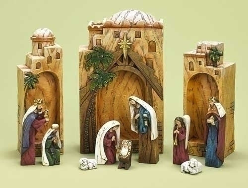WOODTONE BLOCK NATIVITY