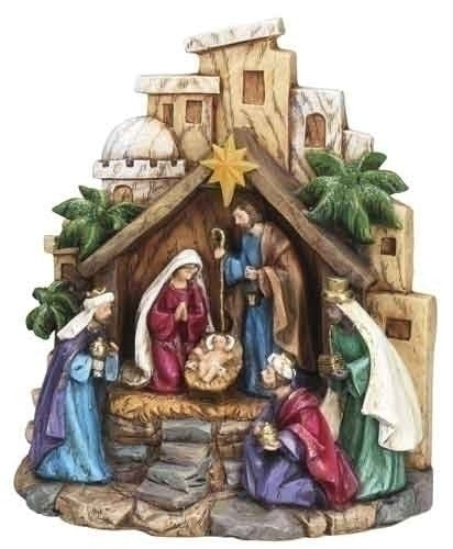 LED NATIVITY WITH THREE PALMS