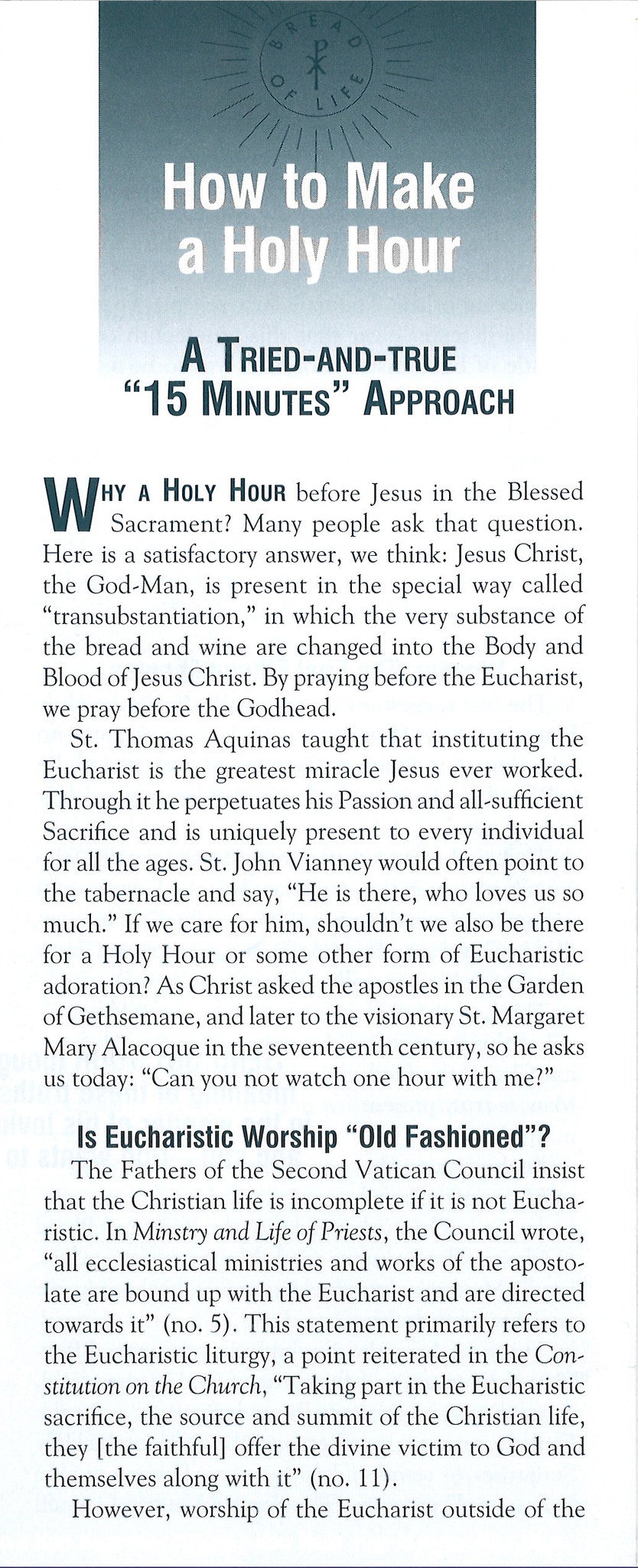 HOW TO MAKE A HOLY HOUR