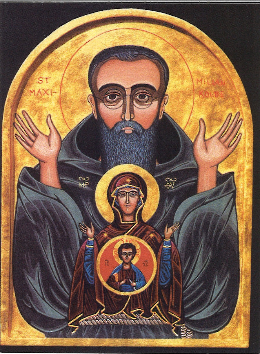 ST MAX KOLBE ICON HOLY CARD