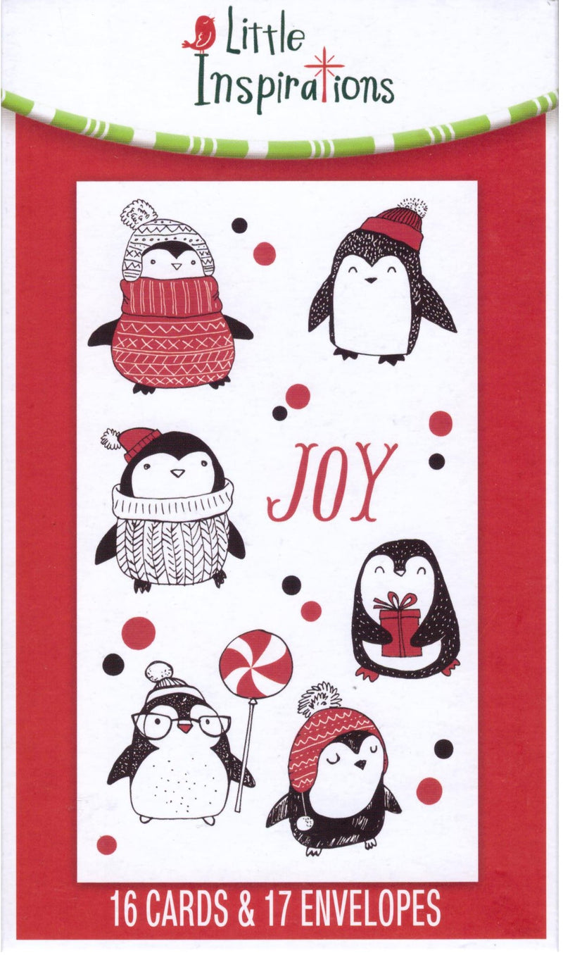 JOY PENGUINS 16CT BOXED CARDS