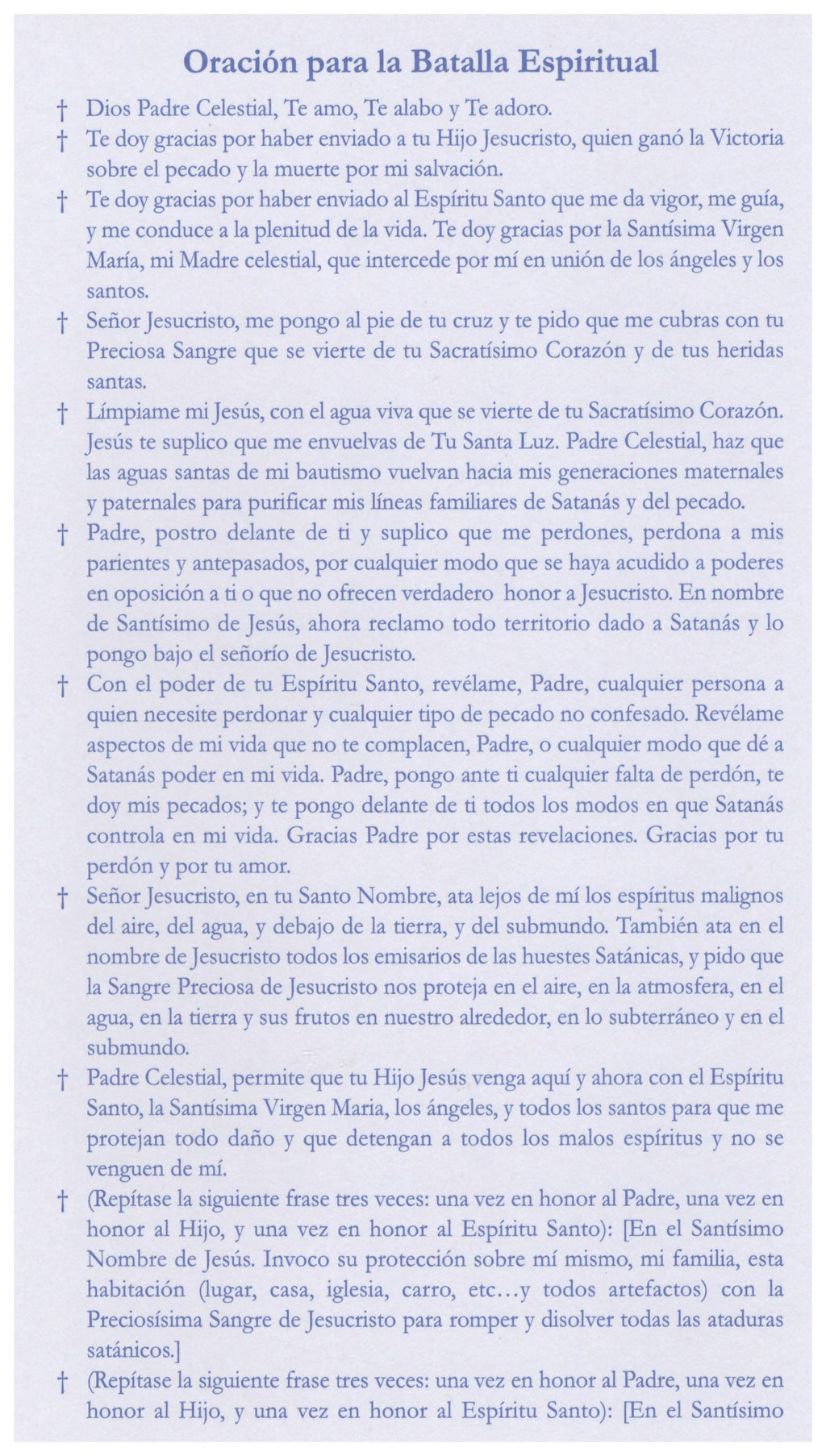 ORACION PARA LA BATALLA