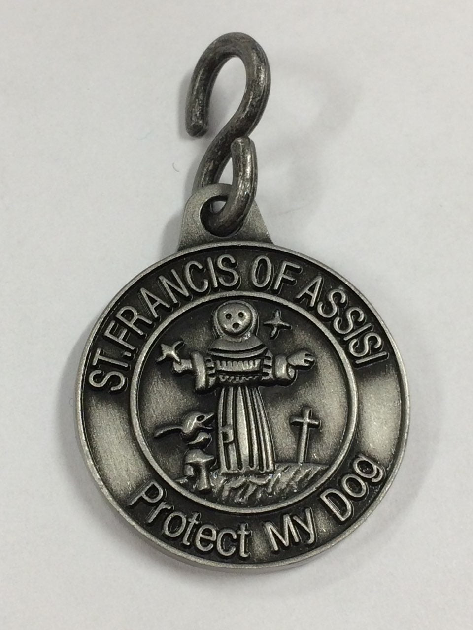 DOG MEDAL-ST FRANCIS/1"PEWTER