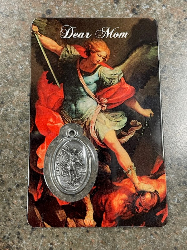 ST MICHAEL MOM CARD W/ MEDAL