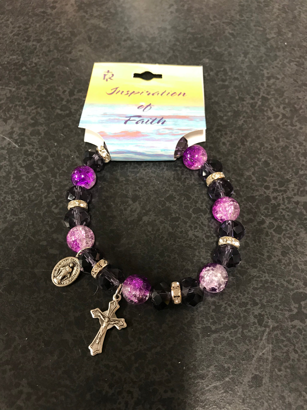 AMETHYST BEAD STRETCH BRACELET