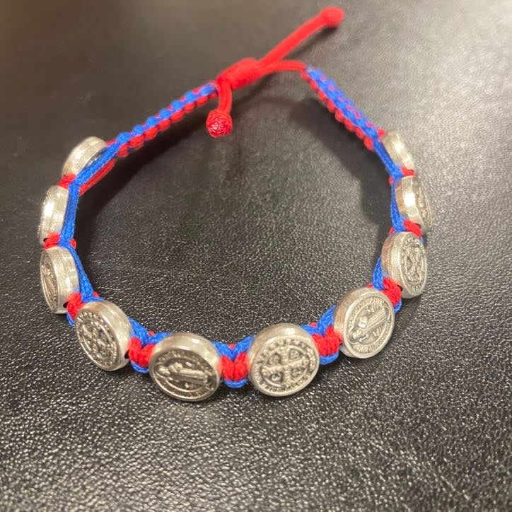 ST BENEDICT BRACELET DK BL/RED