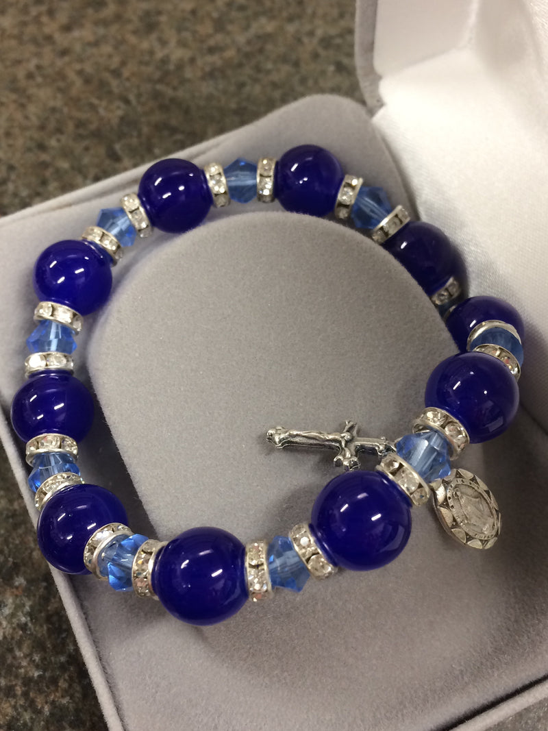ROUND GLASS BLUE BRACELET