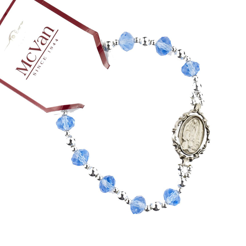 BLUE LOURDES STRETCH BRACELET