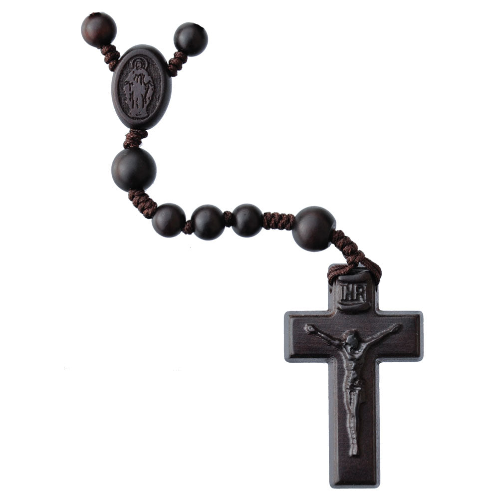 6/8MM DARK JUJUBE WOOD ROSARY