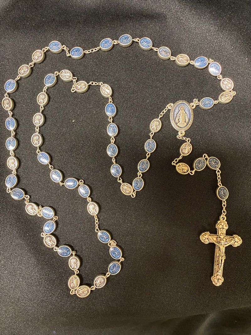 BLUE ENAMEL ROSARY