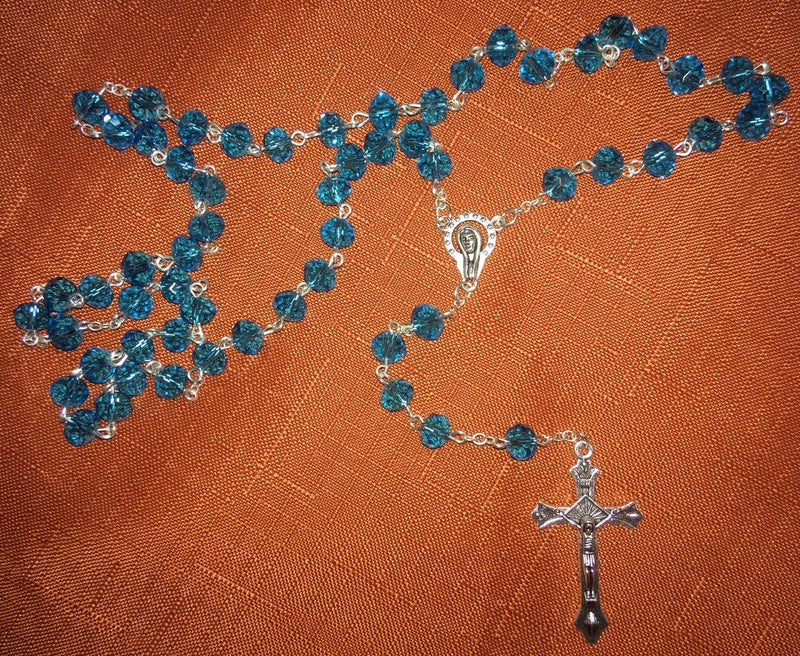 AQUA GLASS BEAD 8MM RSRY