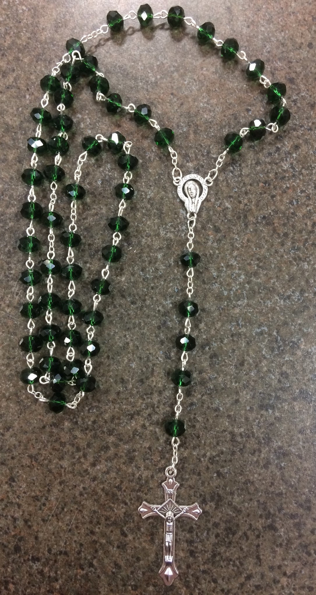 EMERALD GLASS BEAD 8MM RSRY