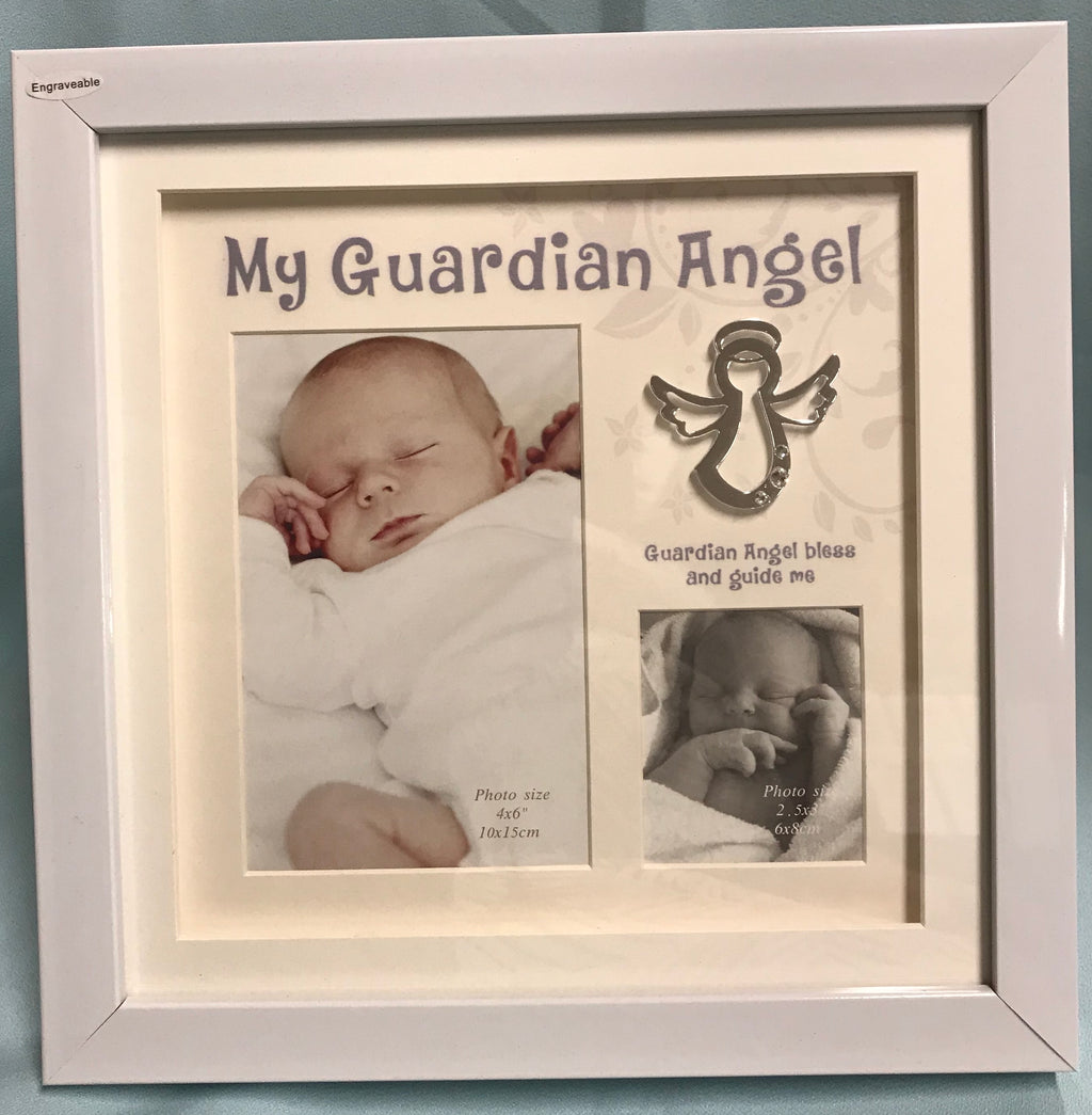 White My Guardian Angel Picture Frame.