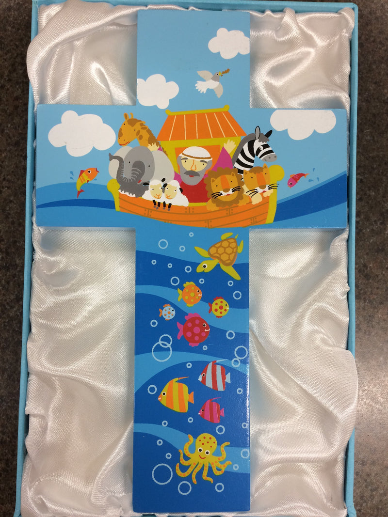 8" WOOD NOAH'S ARK WALL CROSS