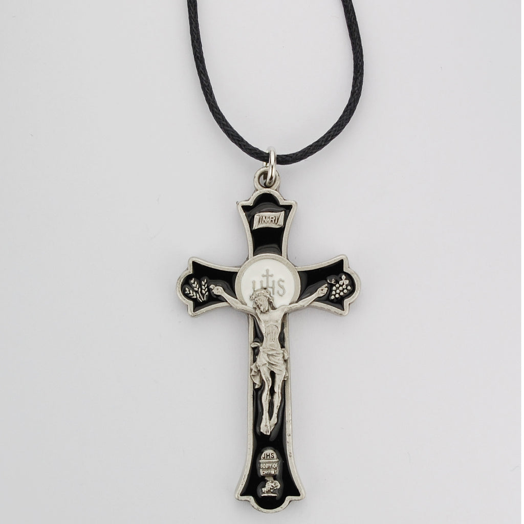 2" HOLY MASS CRUCIFIX BLACK