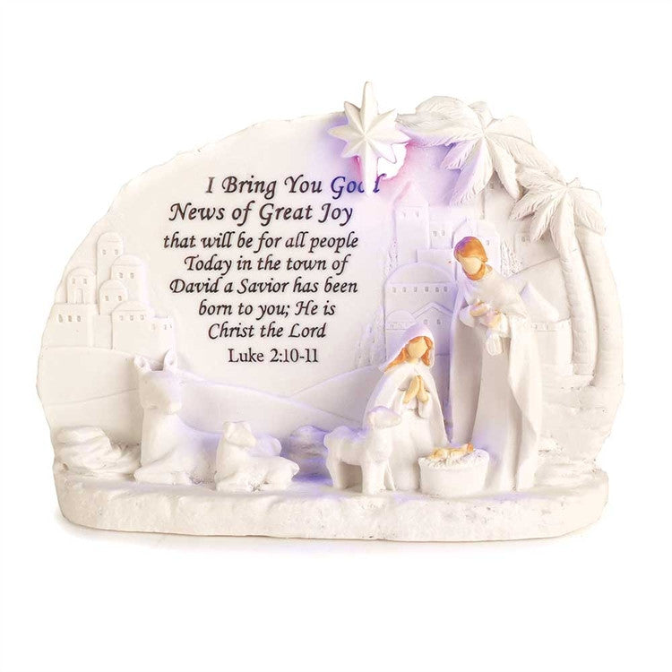 HOLY FAMILY W/ ANIMALS&LIGHT