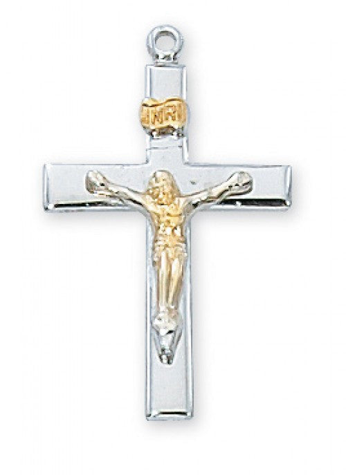 G/SS 2TONE CRUCIFIX 18" CH/BOX