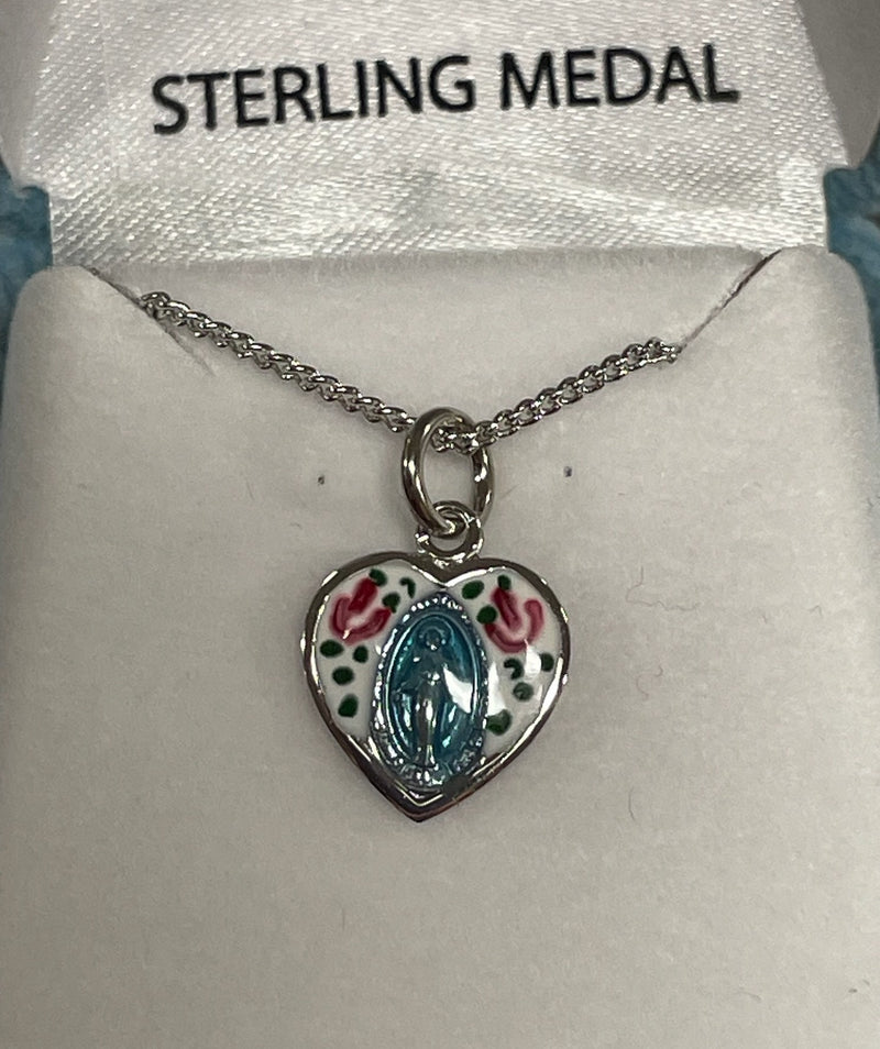 SS FLOWER HEART BL ENAM MIRAC