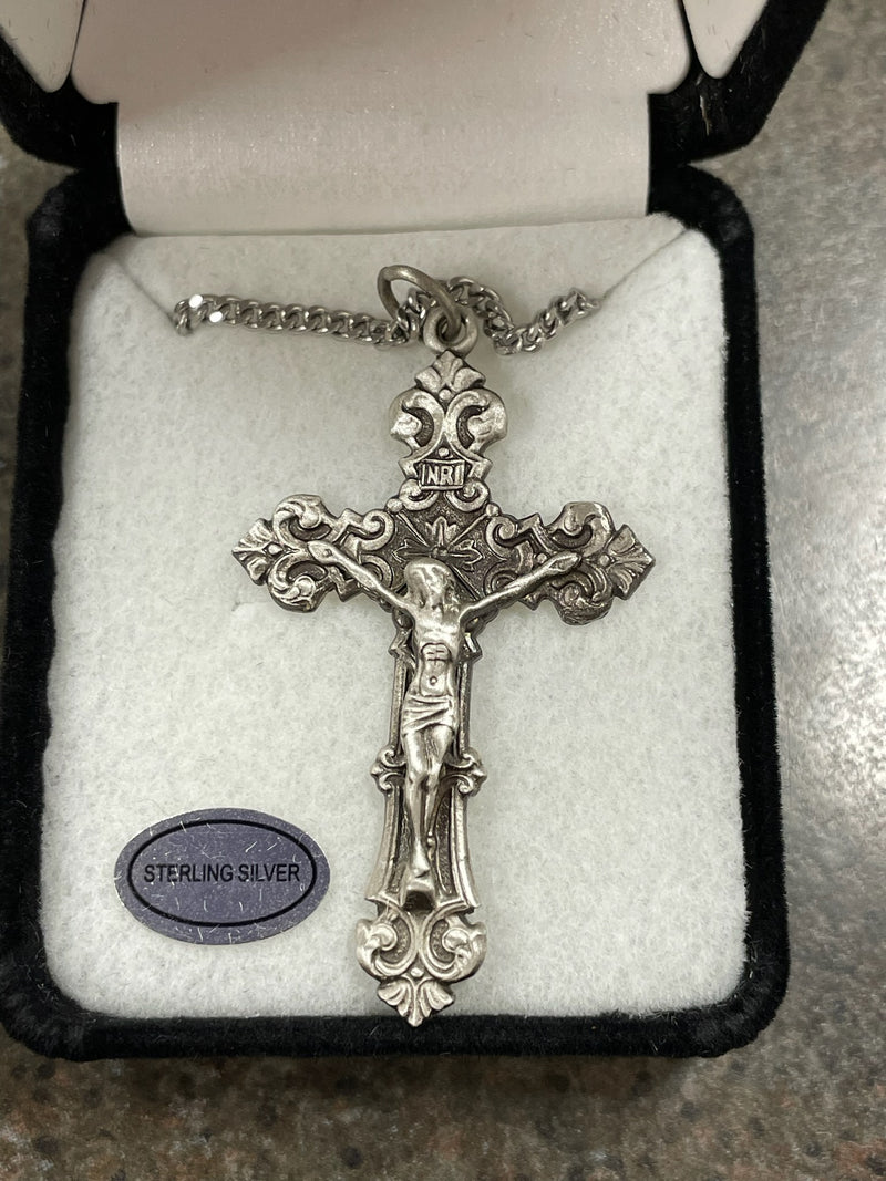 SS LARGE ORNATE CRUCIFIX 20"CH