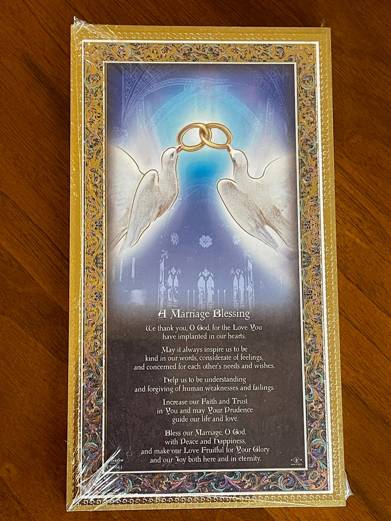 MARRIAGE BLESSING PLAQUE 5"X9"