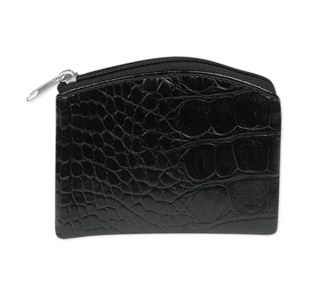 BLACK CROCODILE SKIN ROS POUCH