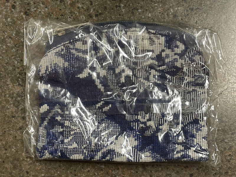 BLUE AND WHITE BROCADE POUCH