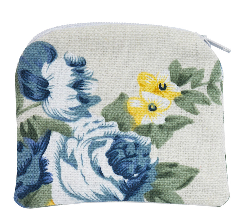 BLUE FLOWER ROSARY POUCH