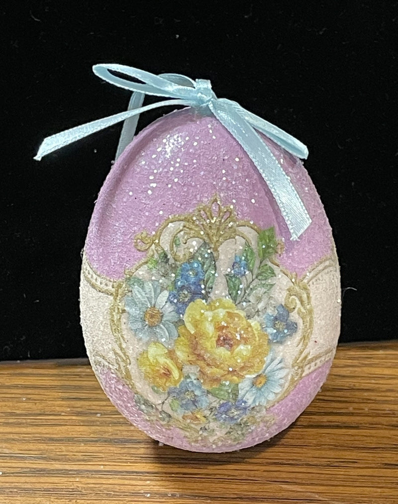 GLITTER EGG ORNAMENT PINK