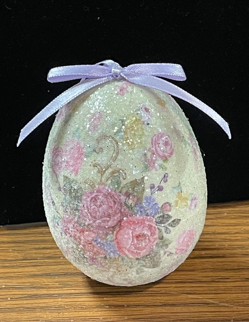 GLITTER EGG ORNAMENT YELLOW