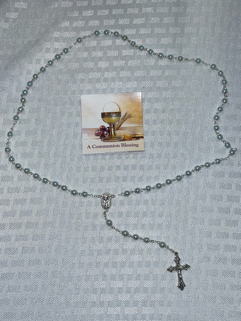 LIGHT BLUE ROSARY