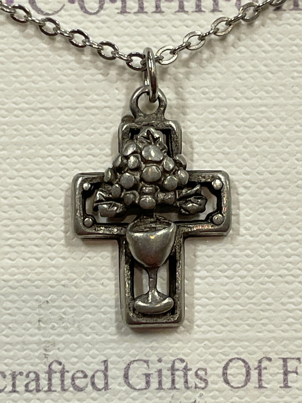 SIL. CROSS/GRAPES CHALICE