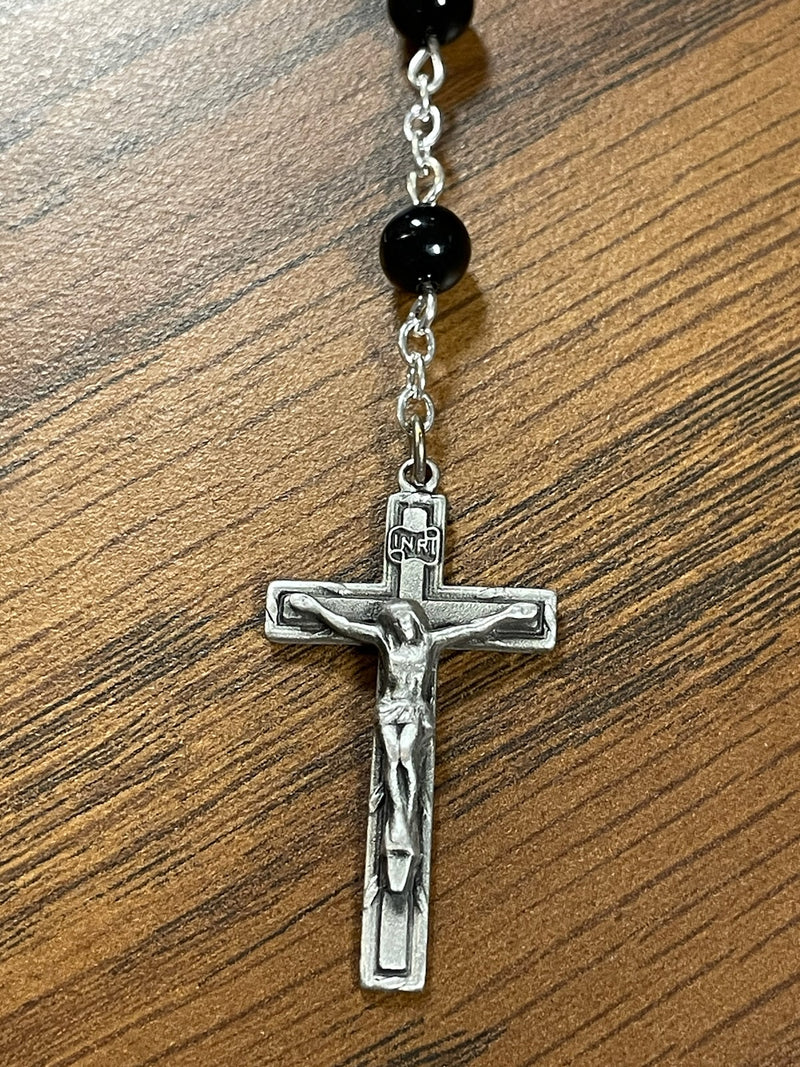 6MM BLACK ONYX COMM ROSARY
