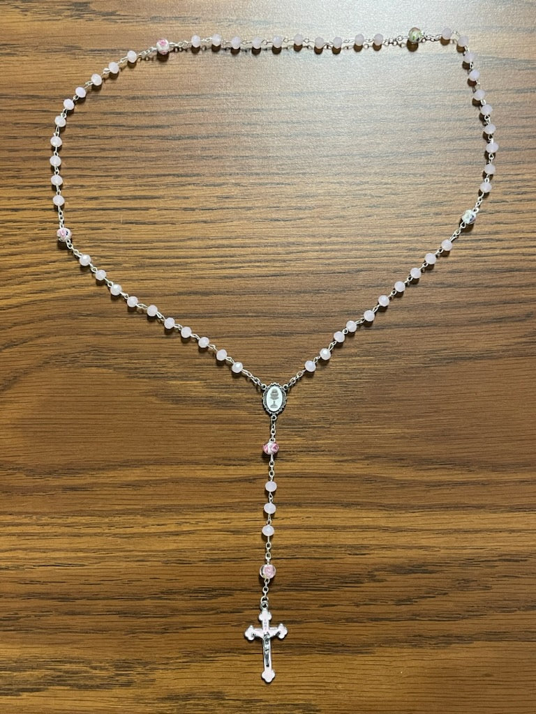 6MM MATTE PINK  W FLOWER RSRY