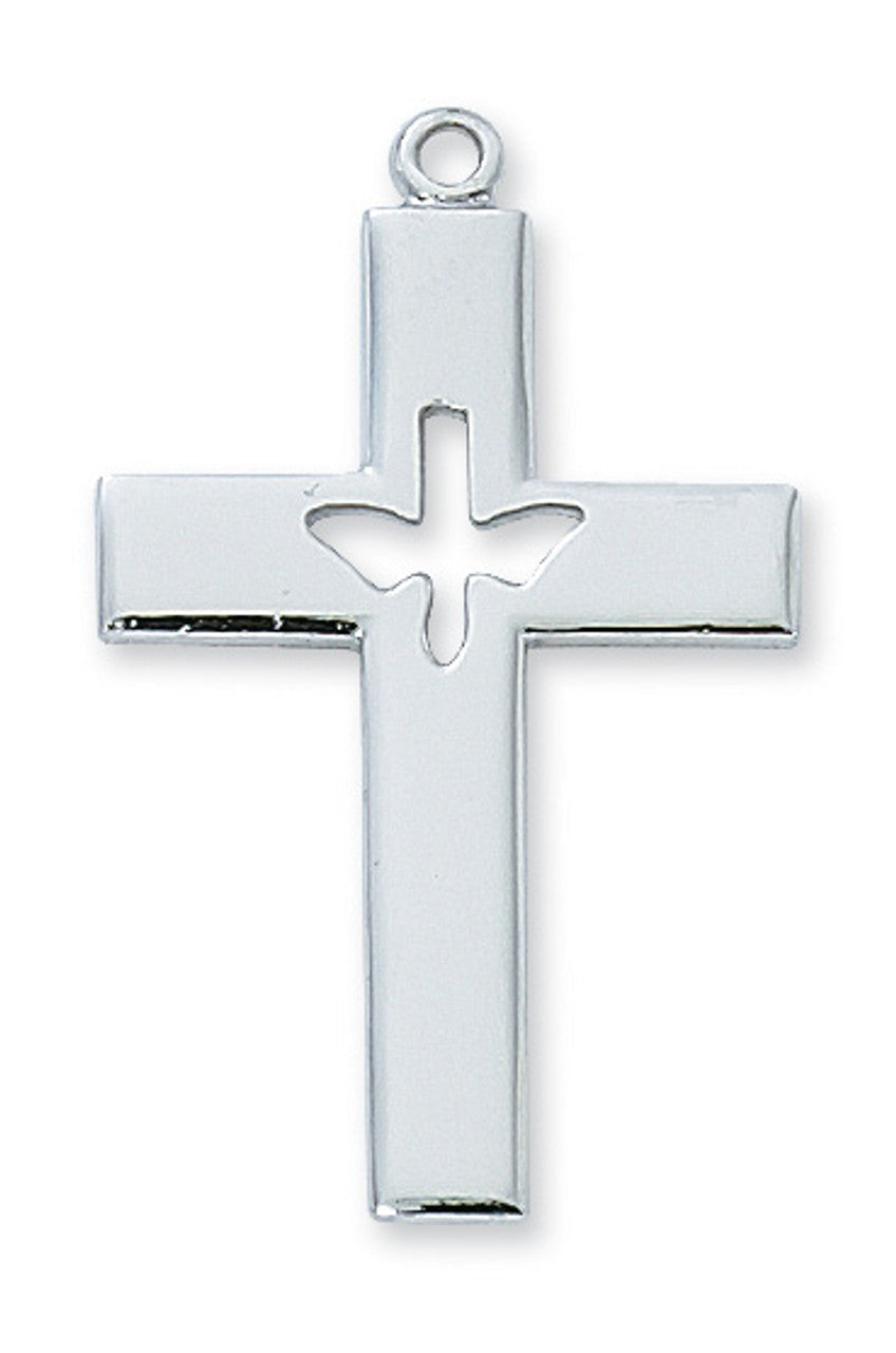 SS CROSS W/CUTOUT HOLY SPIRIT